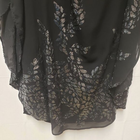 Xscape Black Sequin Formal Cape Dress Size 18W Fully Lined POE Party Cocktail - Picture 8 of 12